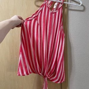 Women Small Beautiful Hippie Blouse Summer Lightweight Nautical Style Tie Waist